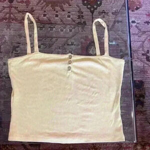 Heart & hips yellow crop top, size L